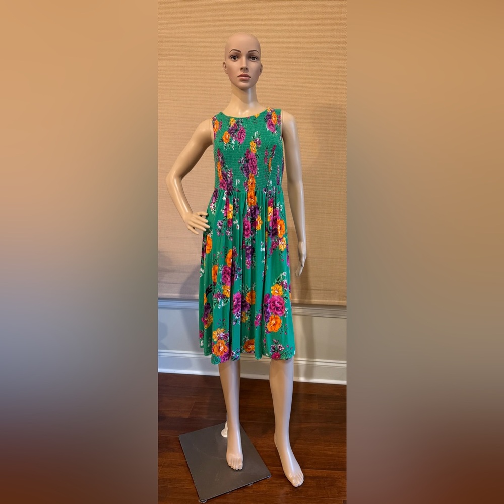 Torrid Green Floral Sleeveless Sundress